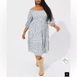 Midi Washable Gauze Off The Shoulder Dress Torrid Size 6